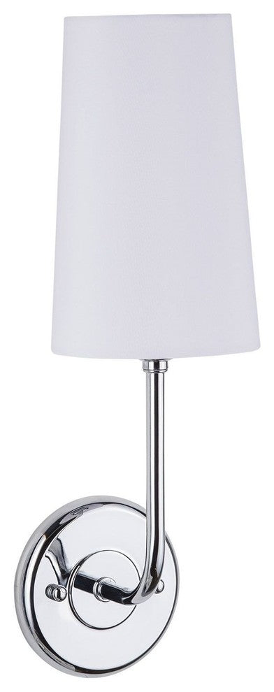 Forma Wall Sconce with Fabric Shade, Polished Chrome