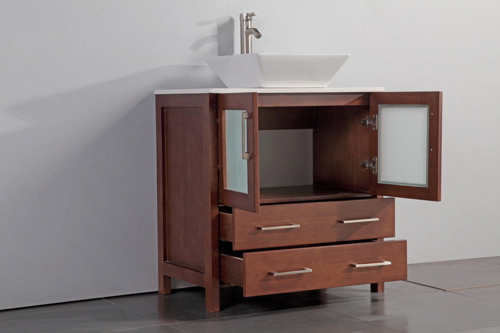 24" Bathroom Vanity, Matching Mirror, Dark Gray
