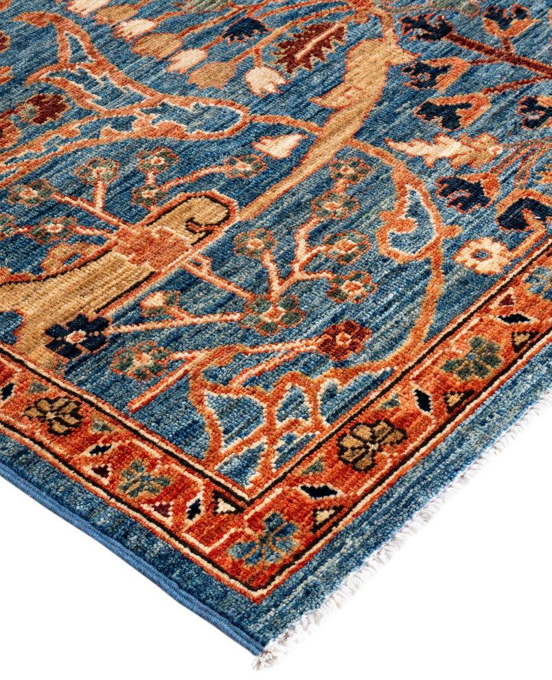 Serapi One-of-a-Kind Hand-Knotted Area Rug Light Blue, 9'0" x 12'0"