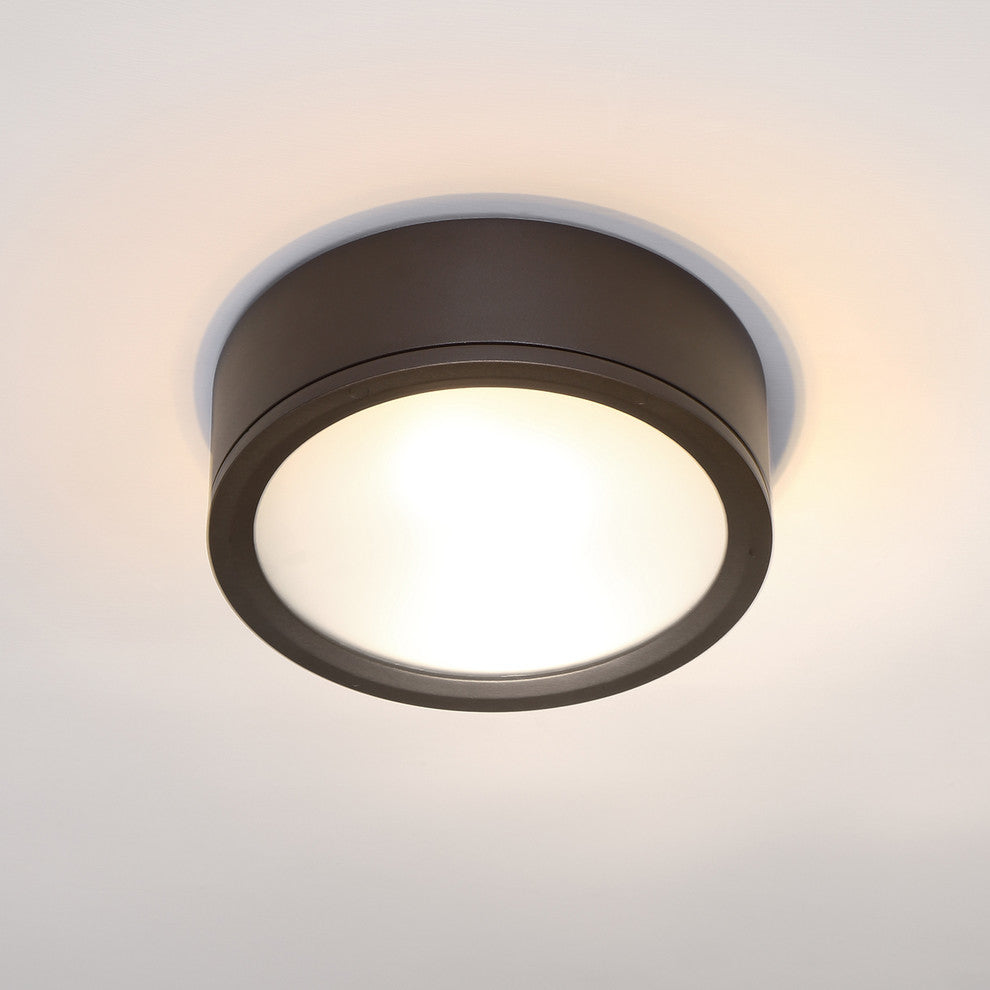 WAC Lighting Tube 12" Indoor or Outdoor LED Flush Mount, Bronze