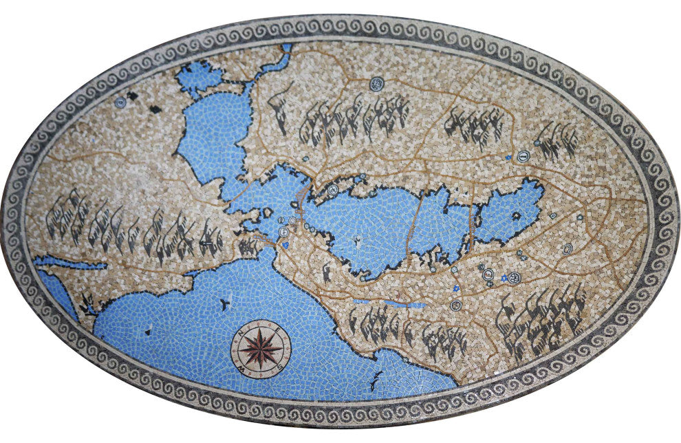 Mosaic Artwork - Ancient World Map