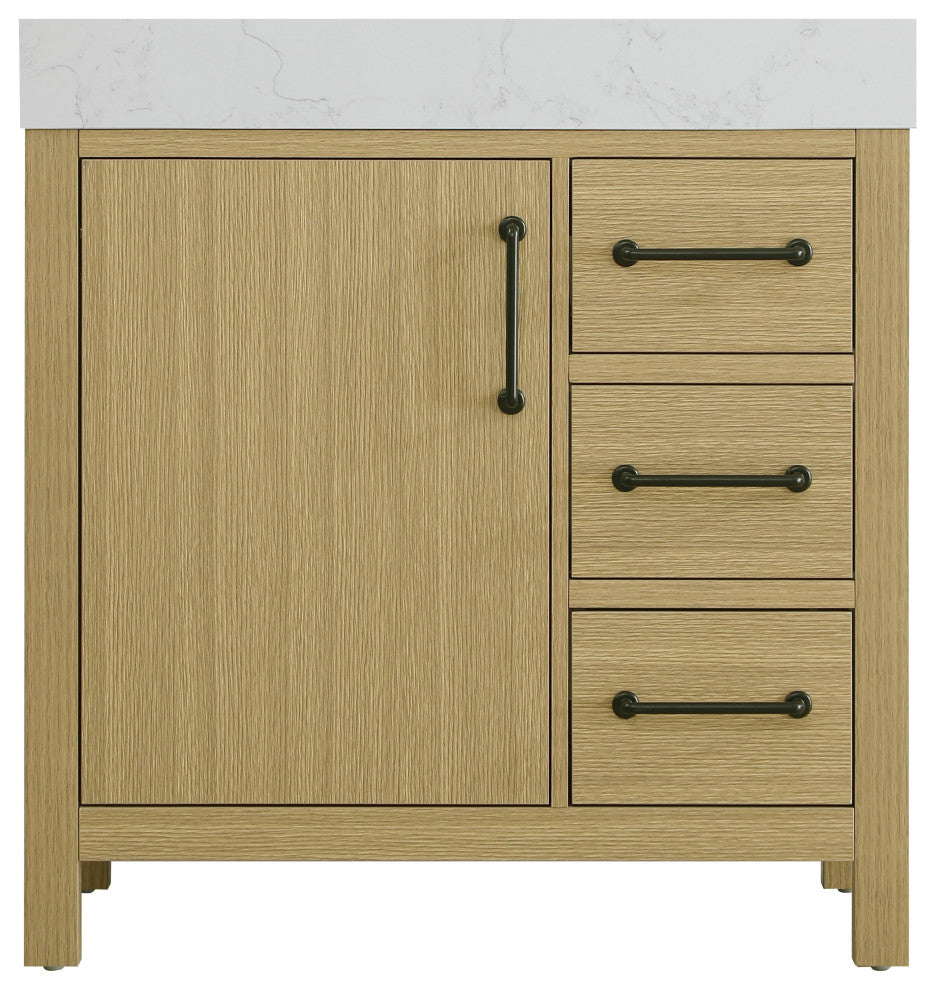 Home Living 32" Single Bathroom Vanity, Honey Brown