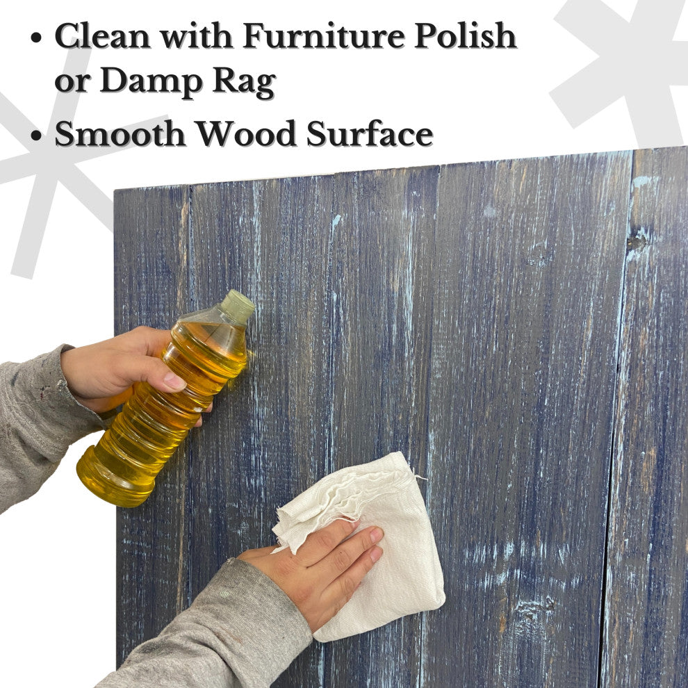 Handcrafted Headboard, Hanger Style, Blue Stonewash, Queen