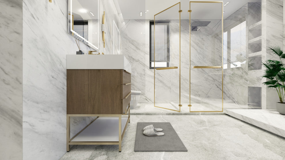 Madison 30" Freestanding Vanity with Reinforced Acrylic Sink, Light Oak