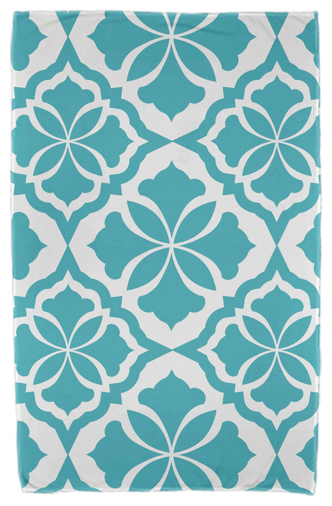 30x60" Ceylon, Geometric Print Beach Towel, Turquoise