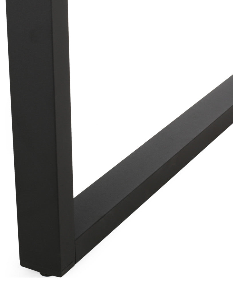 Edith Outdoor Aluminum Dining Table, Black