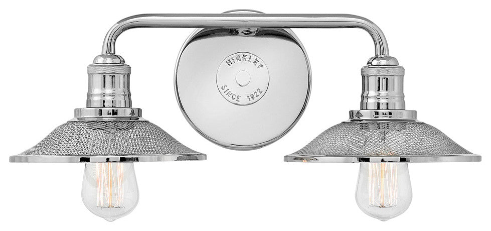 Hinkley Rigby Small Two Light Vanity, Polished Nickel