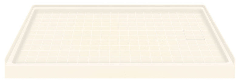 60"x30" Solid Surface Right-Hand Shower Base, Cameo