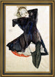 Egon Schiele Girl in Blue Dress - 16" x 24" Framed Premium Canvas Print