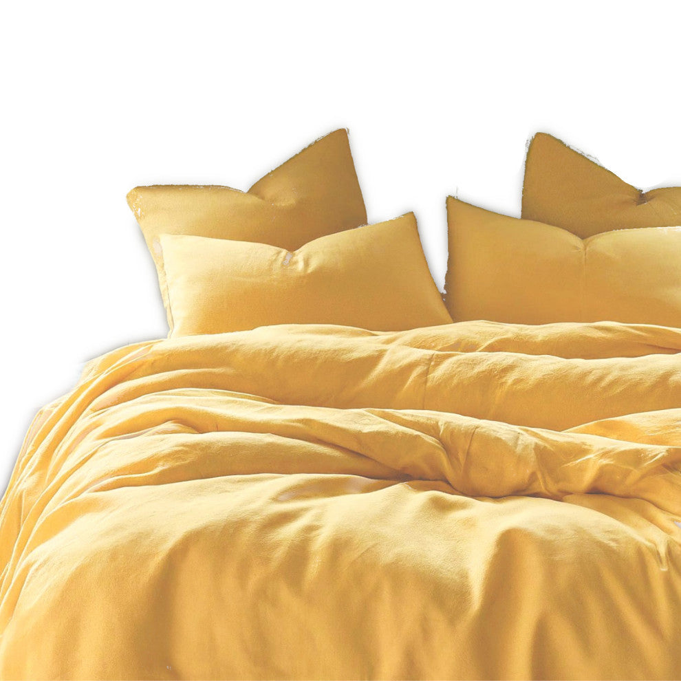 Tache Solid Gold Sunny Yellow Bed Sheet Set, California King