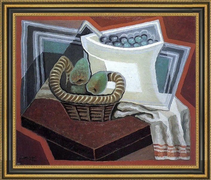 Juan Gris The Basket of Pears - 16" x 20" Framed Premium Canvas Print