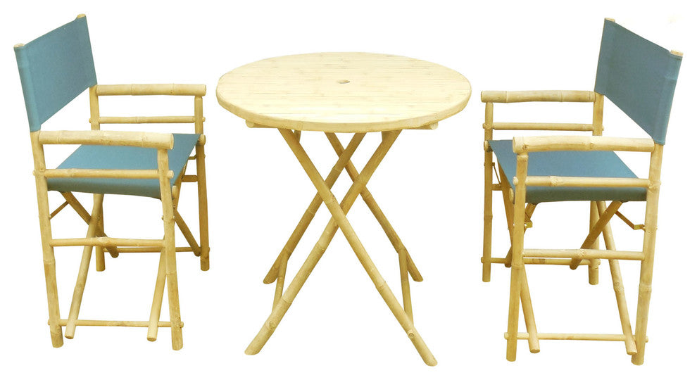 Director Round 3-Piece Table Set, Navy