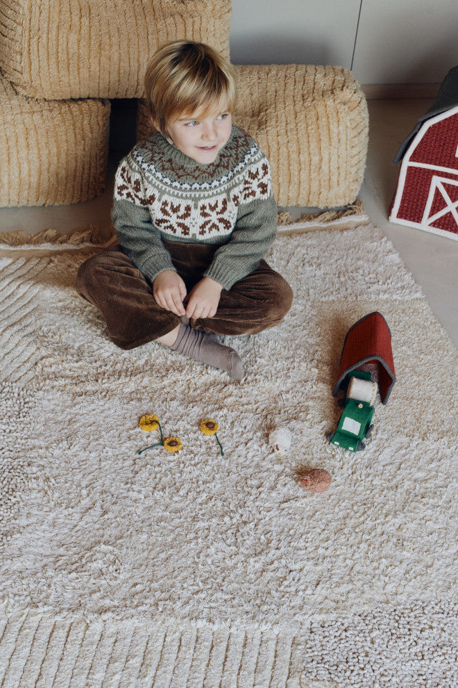 Washable Play Rug Farm Fields