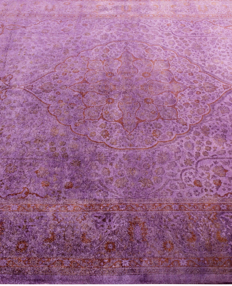 Overdyed One-of-a-Kind Hand-Knotted Area Rug Purple, 6' 1" x 8' 10"