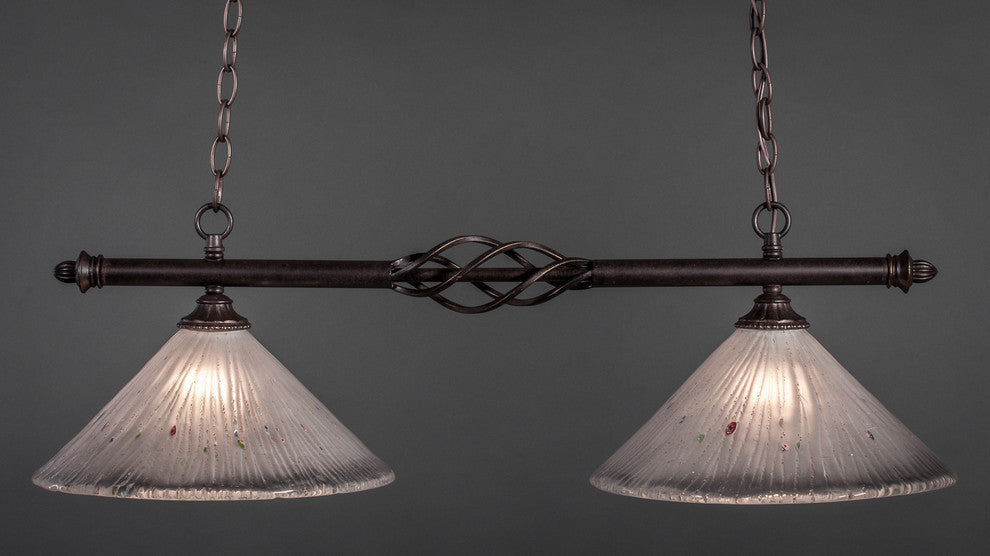 Elegante 2-Light Island Light, Frosted Crystal