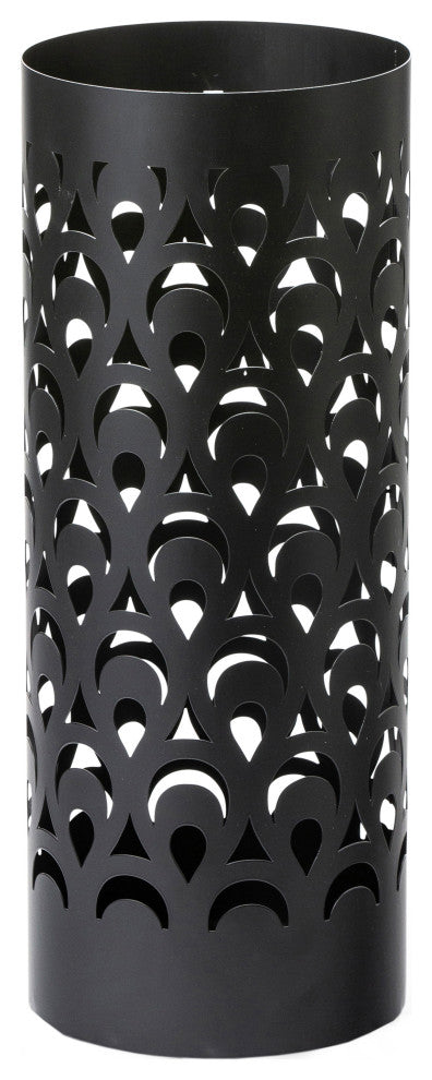 Peacock Round Umbrella Holder, Mango Steam, Black