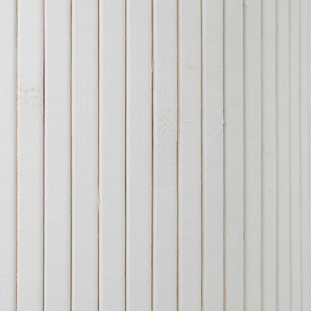 6' Tall Bamboo Wave Screen, White