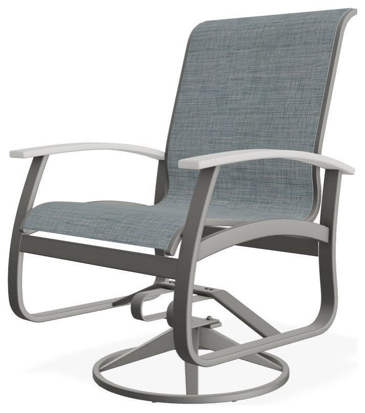 Belle Isle Sling Outdoor Swivel Rocker, Moments Navy/Snow