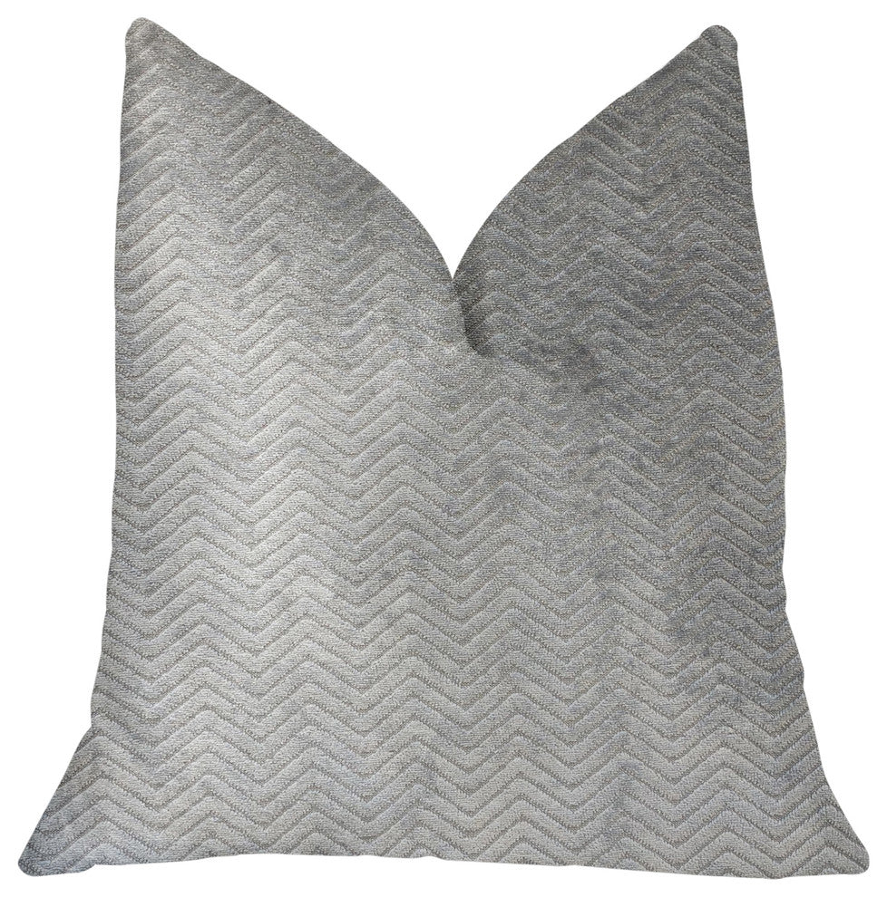 Silver Moon Gray and Silver Luxury Throw Pillow, 24"x24"