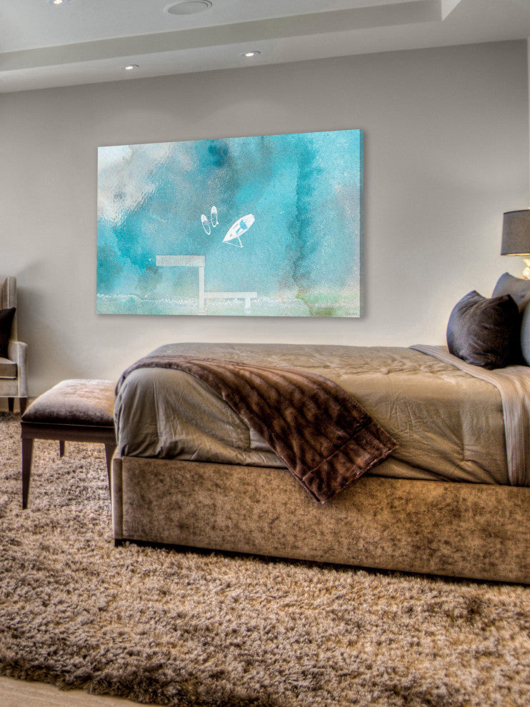 "Out on The Lake" Painting Print on Wrapped Canvas, 36"x24"