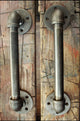 Black Pipe Industrial Door Pulls, Set of 2, Black Pipe, 8.5"