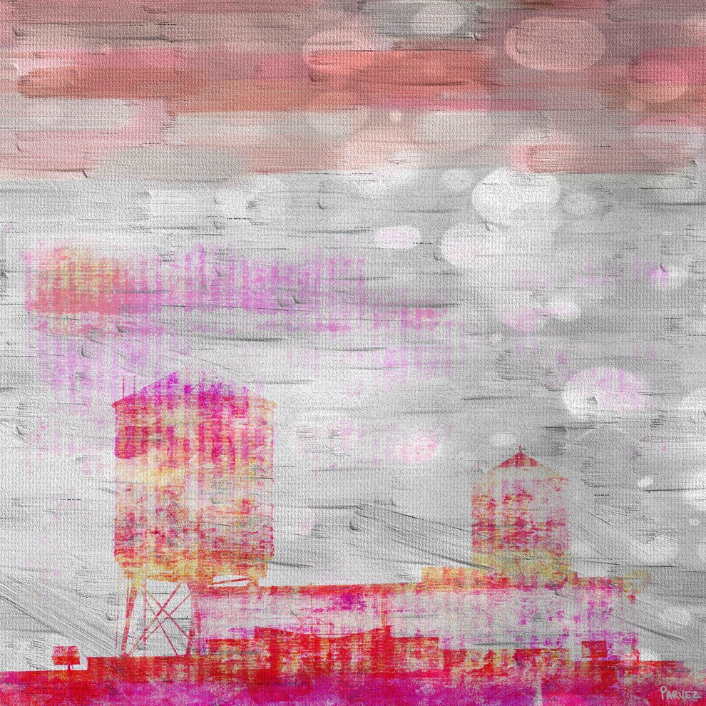 "Silos in Color" Print on Canvas, 48"x48"