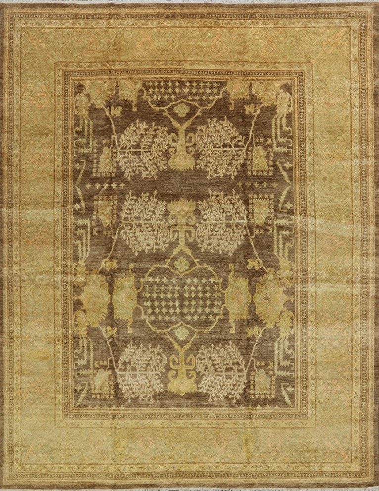 Antiqued Hand Knotted Peshawar 12'x15 Oriental Rug, W2279