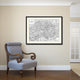 Central Germany Vintage B&W Map Canvas Print, 28"x37"