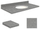 Quartz 49"x19" Vanity Top, Single Faucet Hole, White Bowl, Urban Grey, 8" Center