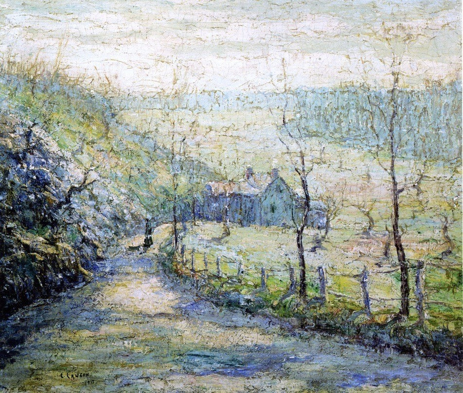 Ernest Lawson The Road Premium Canvas Print
