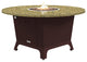 Fire Pit Table 55"D, Propane, Santa Cecillia Granite Top, Dark Cherry