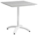 Modern Urban Contemporary Outdoor Patio Dining Table, White Light Grey Steel