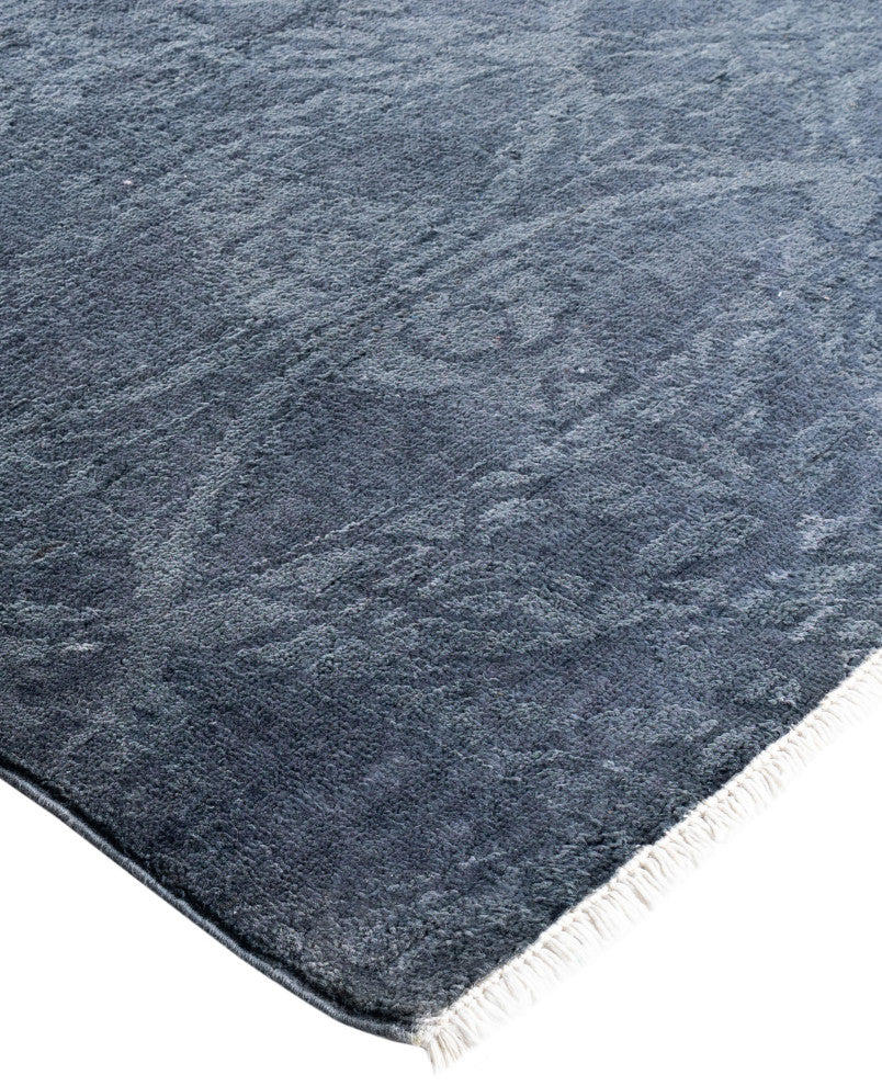 Overdyed One-of-a-Kind Hand-Knotted Area Rug Gray, 4' 3" x 12' 0"