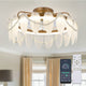 20" French Country Ceiling Fan with Remote Control and Dimmable Light, Gold