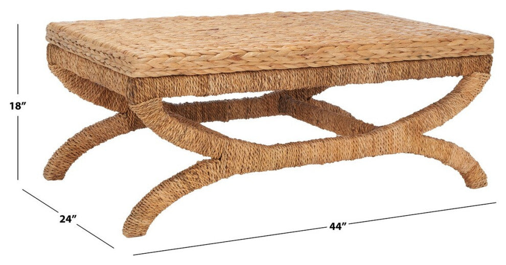 Safavieh Caycee Waterhyacinth Coffee Table Natural
