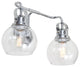 Shirley Metal, Bubbled Glass Vanity Light, Chrome, 2-Light