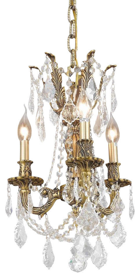 Elegant Rosalia Pendant, French Gold Finish With Royal Cut Crystal