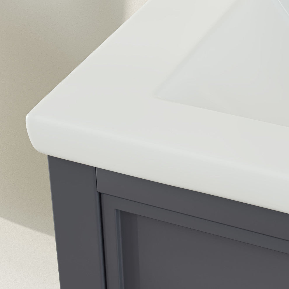 The Sintra Bathroom Vanity, Gray, 24", Single Sink, Freestanding