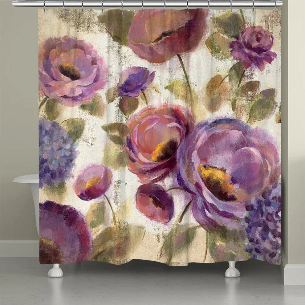 Laural Home Precious Purples and Blues Shower Curtain * HIDDEN *