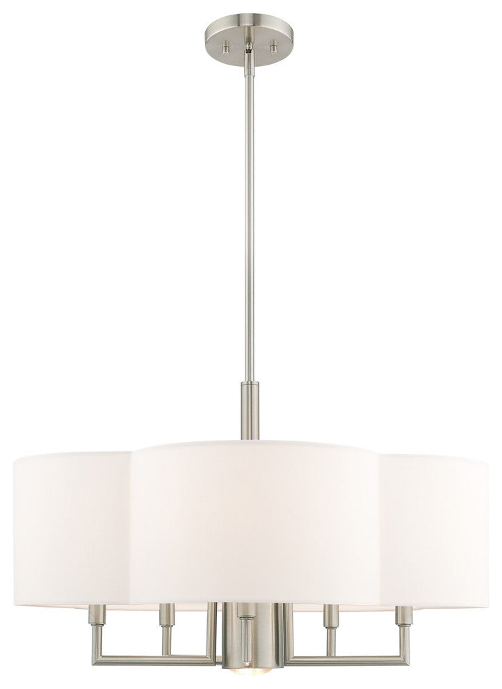 Livex Lighting Brushed Nickel 5 + 1 * Light Pendant Chandelier