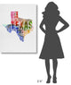 "Texas Watercolor Word Cloud" Fine Art Print