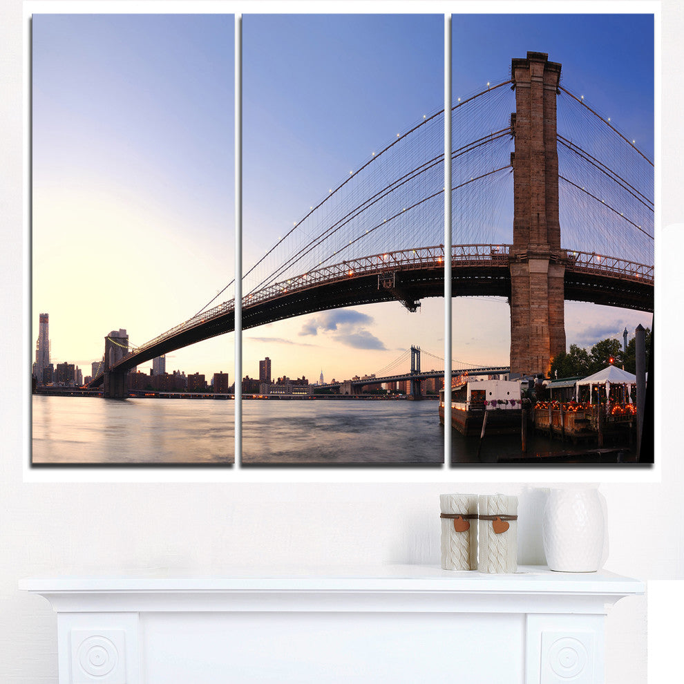 "Brooklyn Bridge in New York City" Metal Wall Art, 3 Panels, 36"x28"