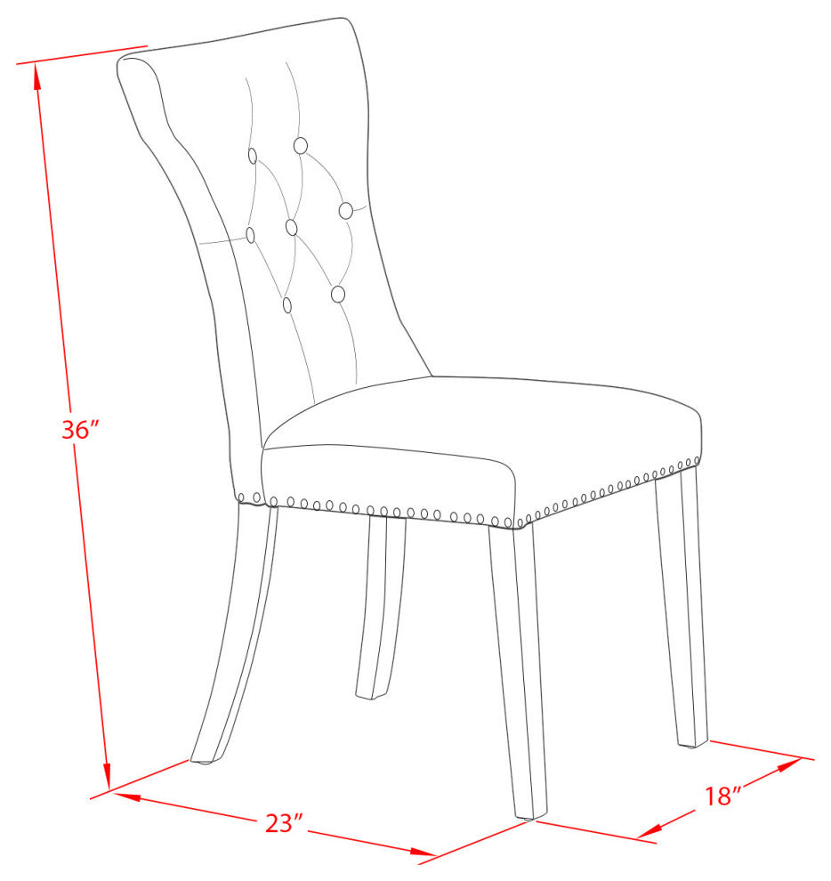 Gallatin Parson Chair With Black Leg And Black Color Fabric Color Set of 2