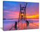 "Discarded Wooden Bridge At Sunset" Sea Pier Wall Art, 40"x30"
