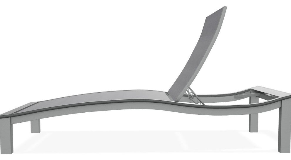 Bazza Sling 4-Position Contour Outdoor Chaise Lounge, Augustine Pewter/Graphite