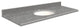 Quartz 61"x22" Vanity Top, 8" Contour, Urban Grey, White Bowl