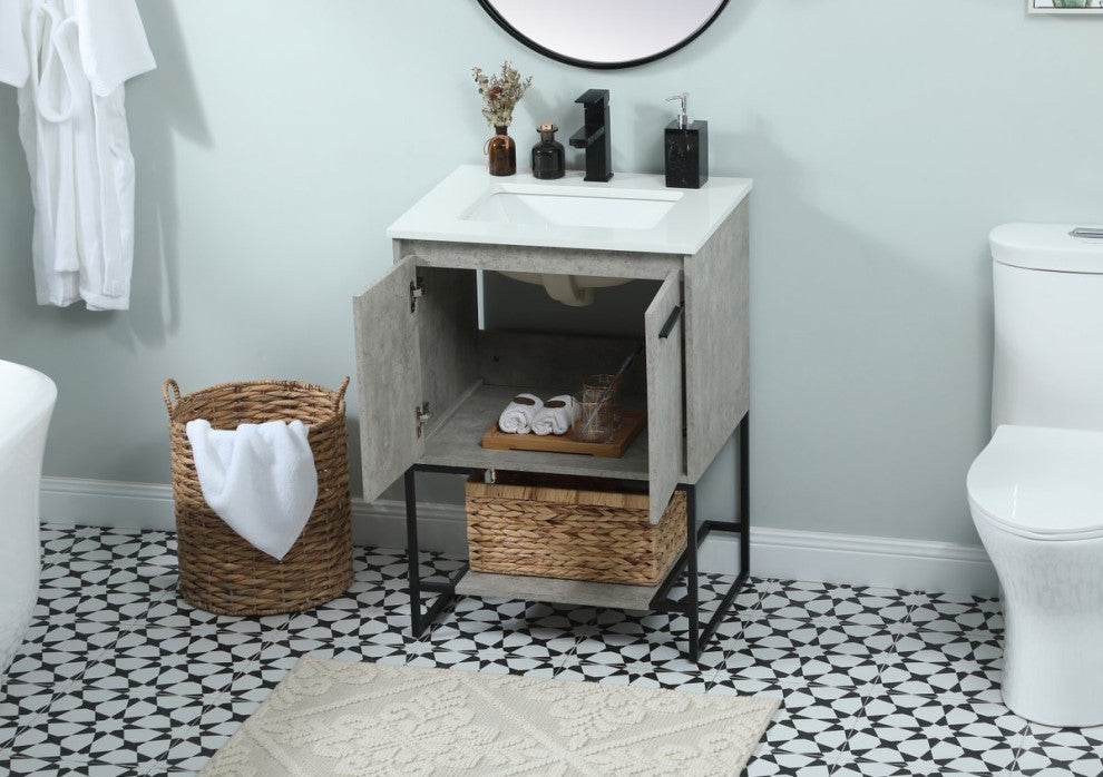 Sue 24" Single Bathroom Vanity, Concrete Gray