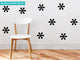 Flower Fabric Wall Decals, Set of 9 Flowers, Black