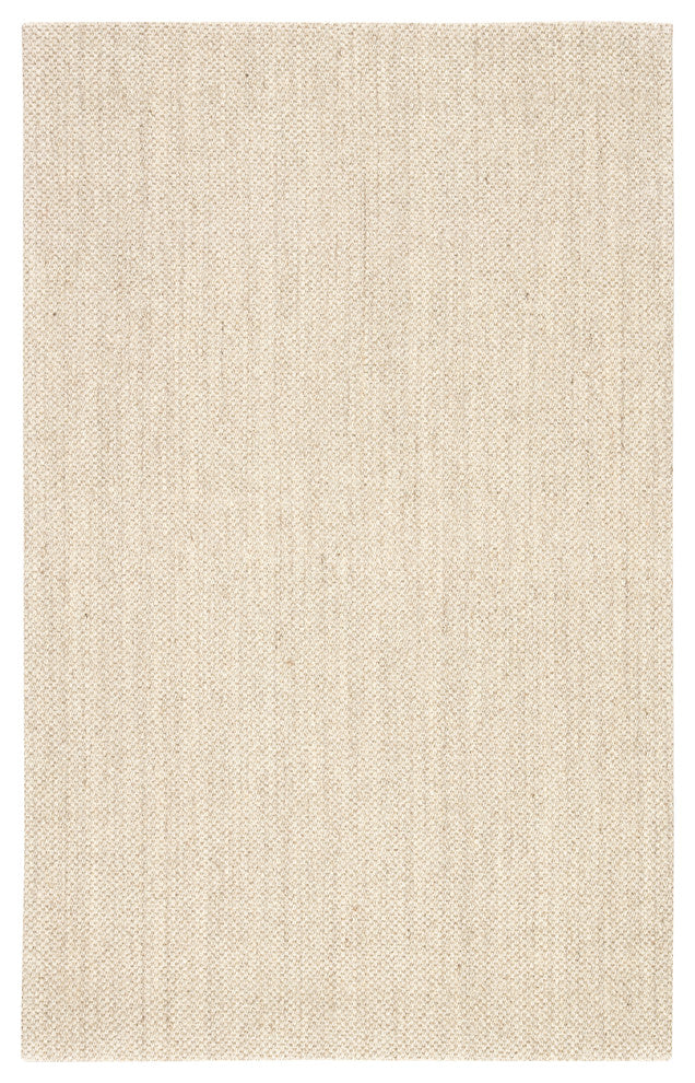 Jaipur Living Naples Natural Solid White/Taupe Area Rug, 3'x5'