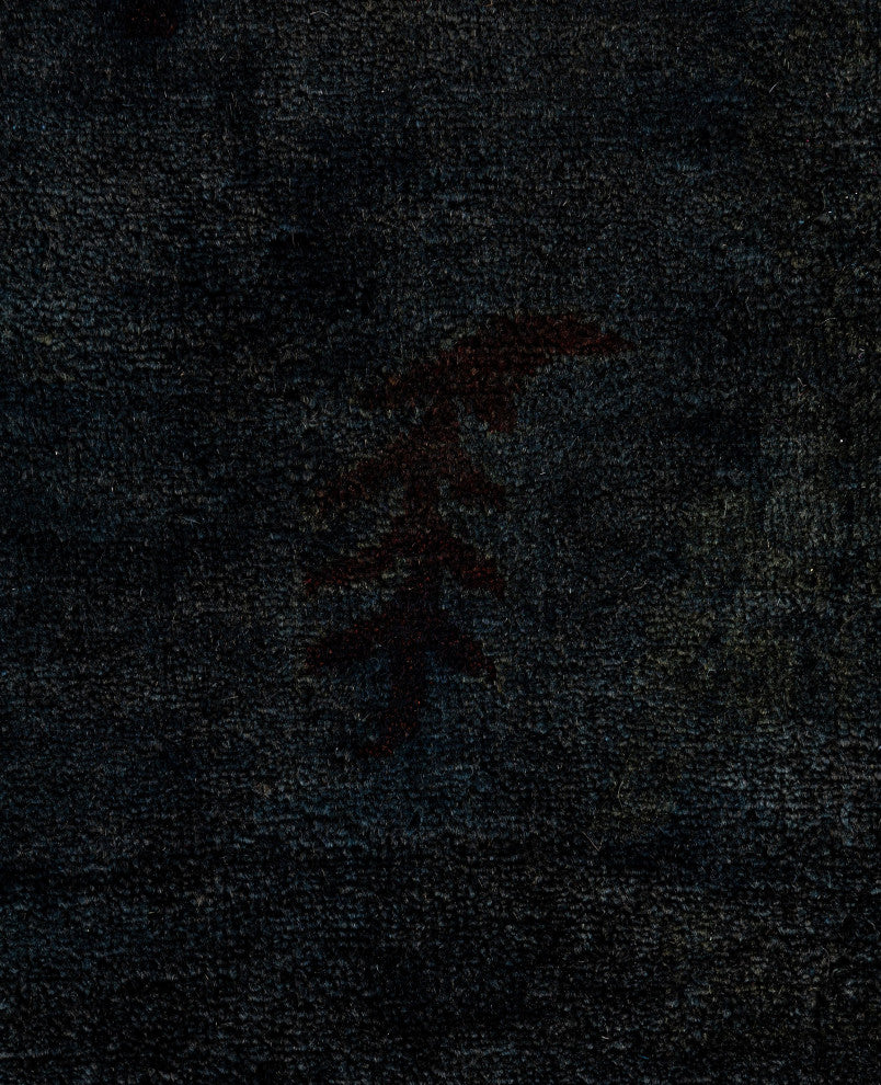 Overdyed One-of-a-Kind Hand-Knotted Area Rug Black, 10' 1" x 13' 6"